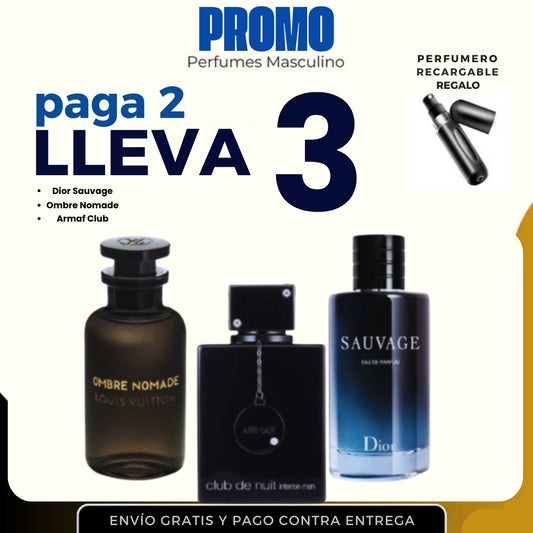 El Kit Perfecto de Perfume (OMBRE NOMADE+CLUB DE NUIT+SAUVAGE)